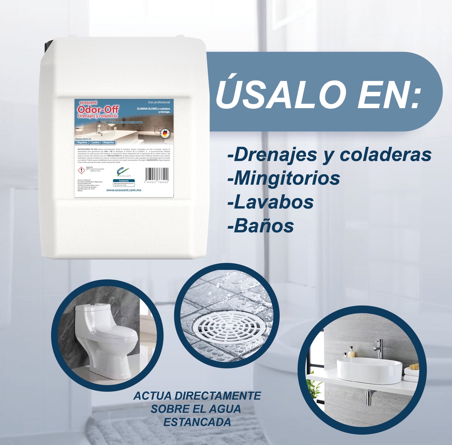 Odor-Off Drenajes 5 l. Elimina olores por el estancamiento de agua