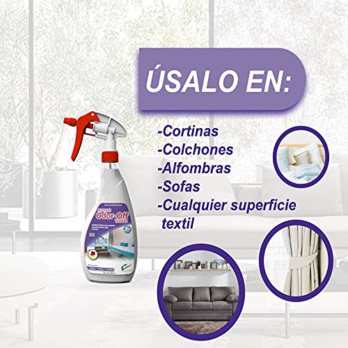 Odor-Off Textiles 600ml Atomizador. Elimina olores en Superficies Textiles.