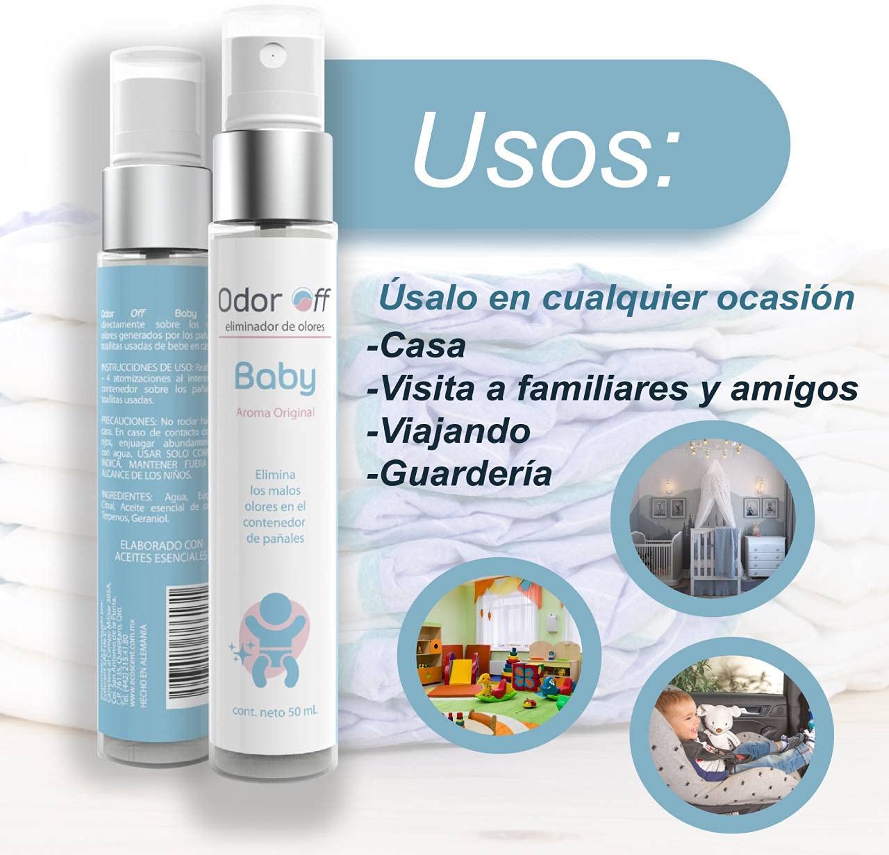 Odor Off Baby 50 ml. Elimina olores en el contenedor de pañales.