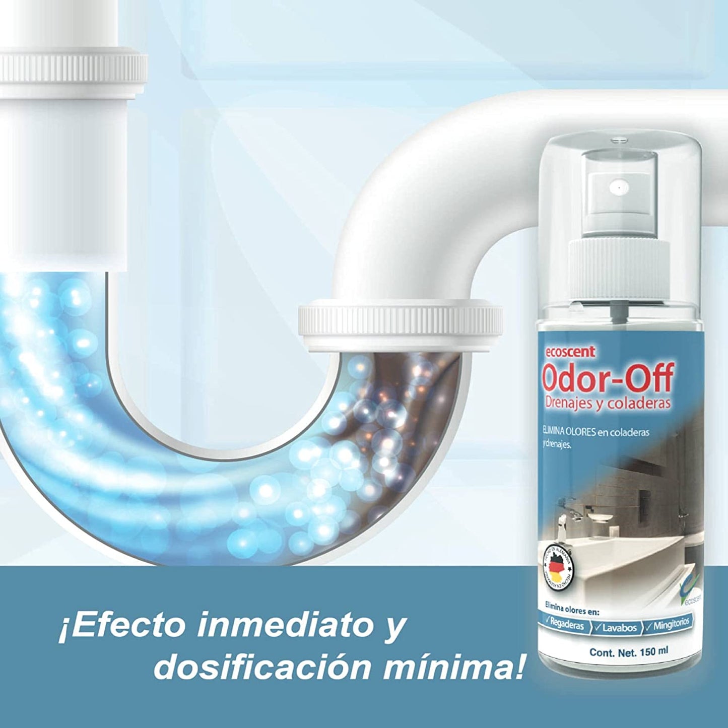 Odor-Off Drenajes 600ml Atomizador. Elimina olores por estancamiento de agua