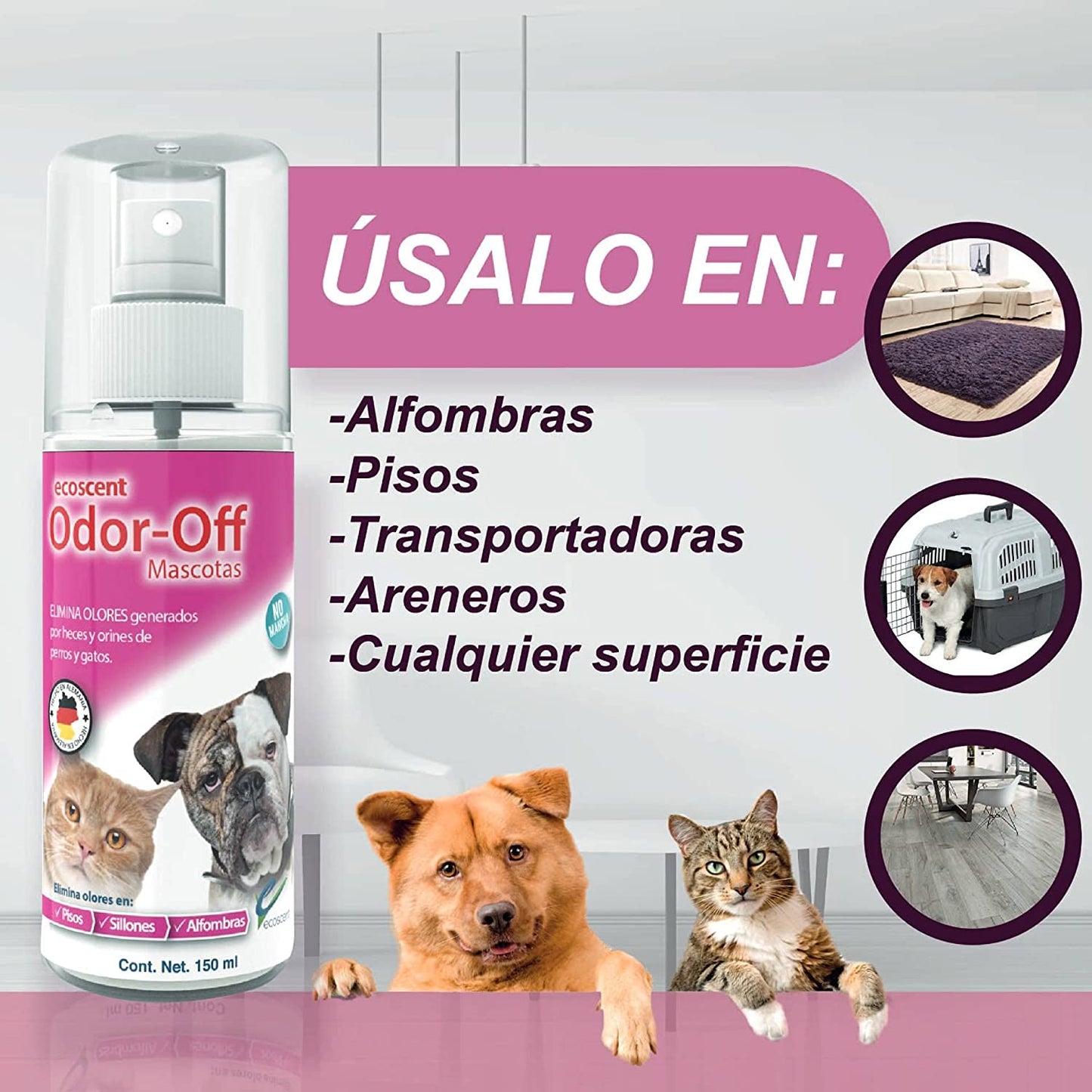 Odor-Off Mascotas 600ml Atomizador. Elimina olores en tus mascotas.