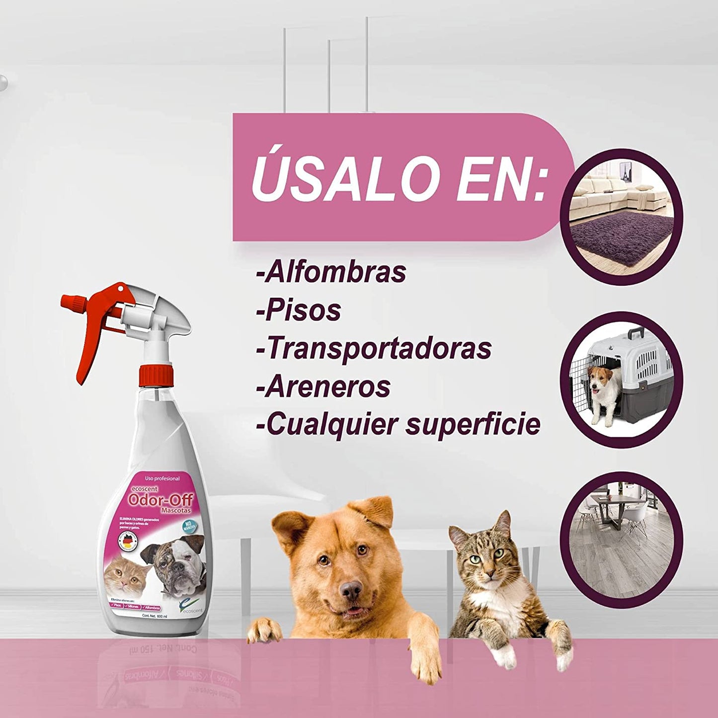 Odor-Off Mascotas 600ml Atomizador. Elimina olores en tus mascotas.