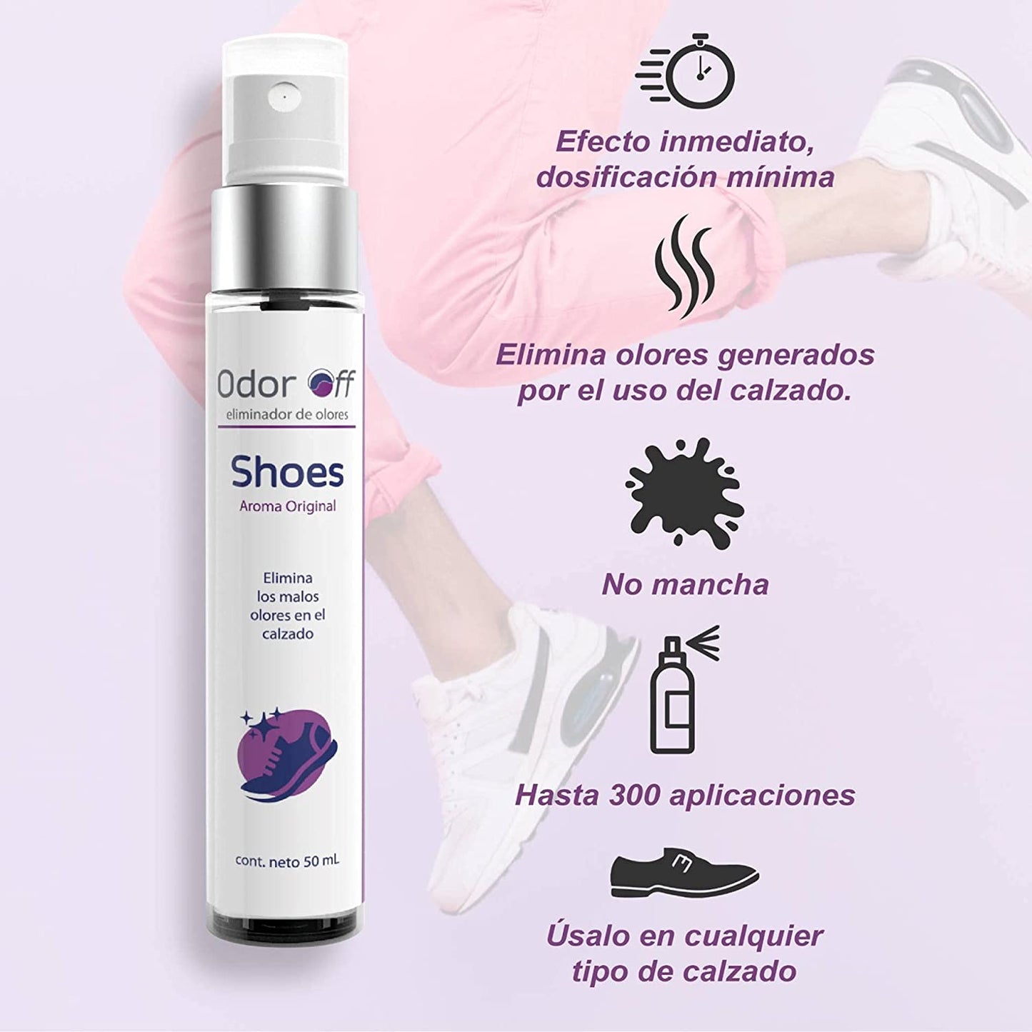 Odor Off Shoes 50 ml. Elimina malos olores por el uso de calzado.