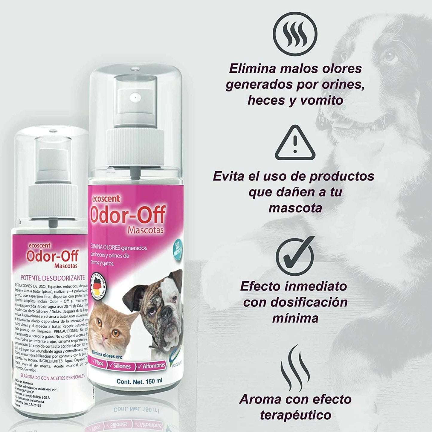 Odor-Off Mascotas 600ml Atomizador. Elimina olores en tus mascotas.