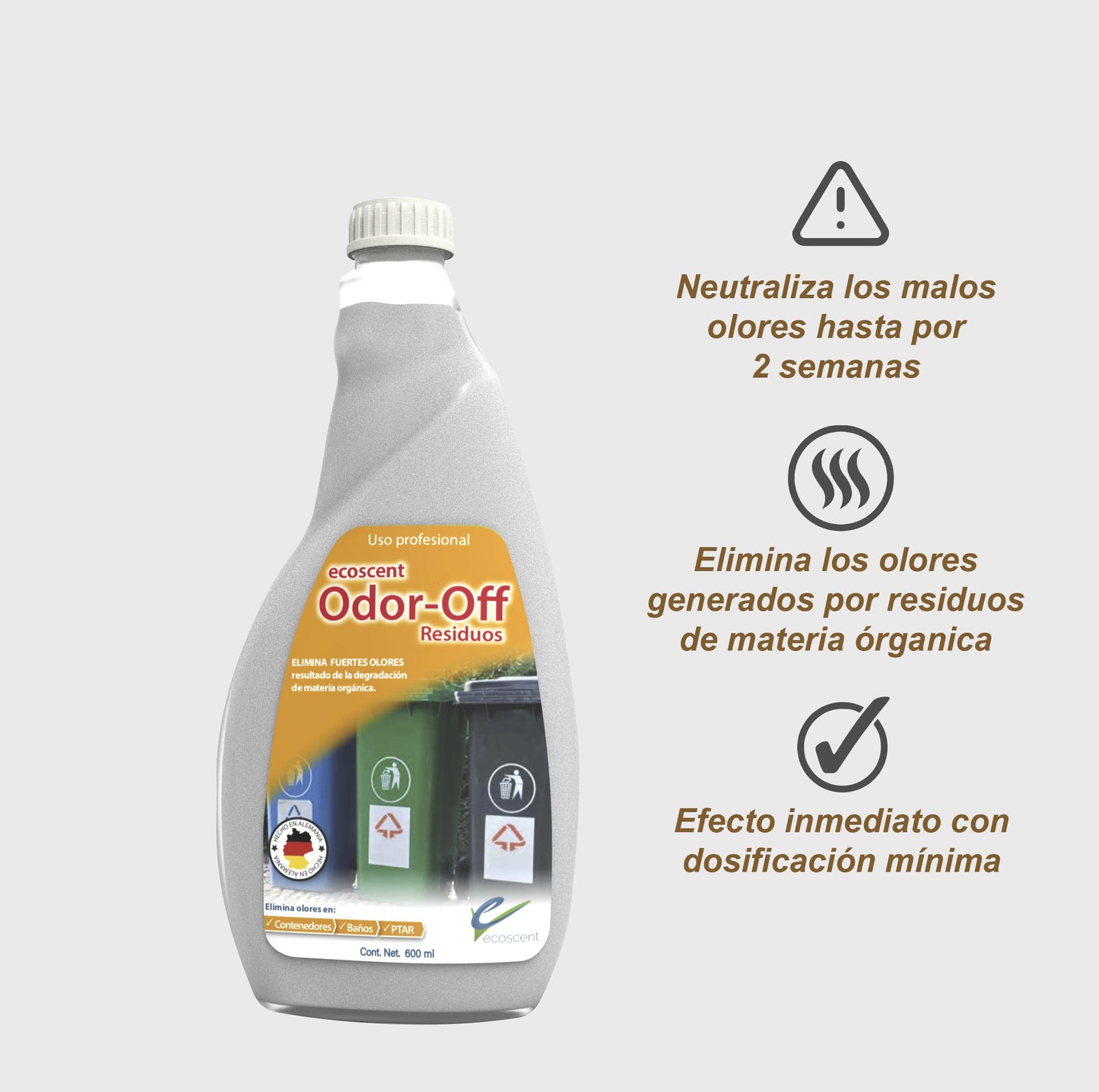 Odor-Off Residuos 600 ml. Elimina olores por acumulación de residuos.