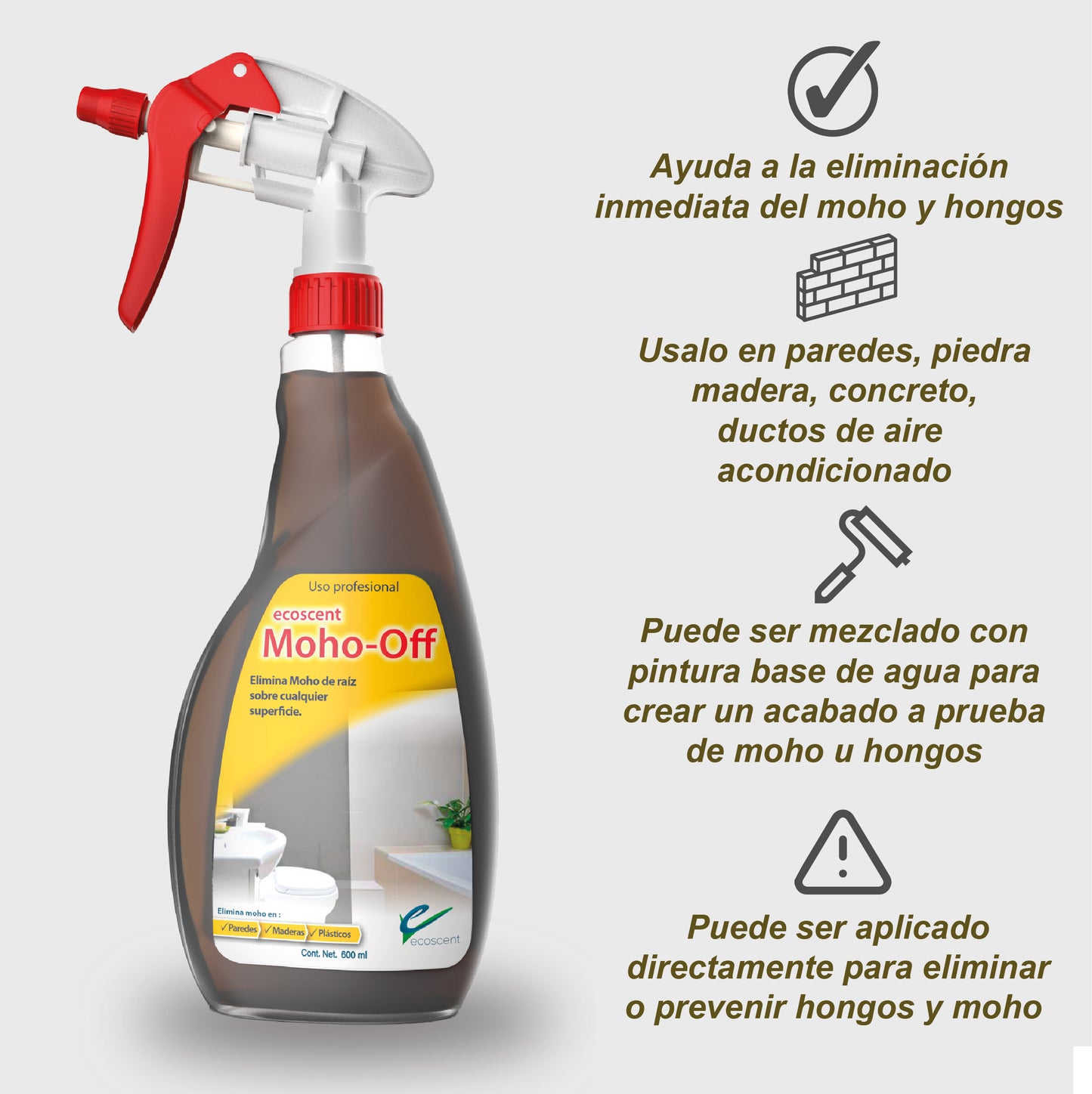 Moho-Off 600ml Atomizador. Previene el crecimiento de moho.