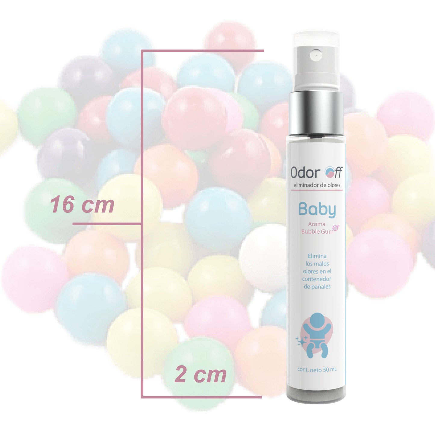 Odor Off Baby 50 ml. Elimina olores en el contenedor de pañales.