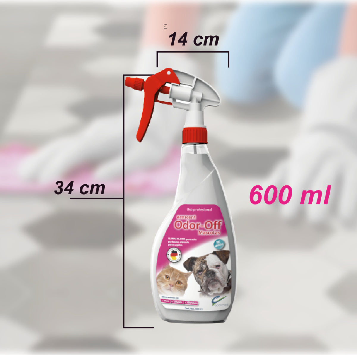 Odor-Off Mascotas 600ml Atomizador. Elimina olores en tus mascotas.