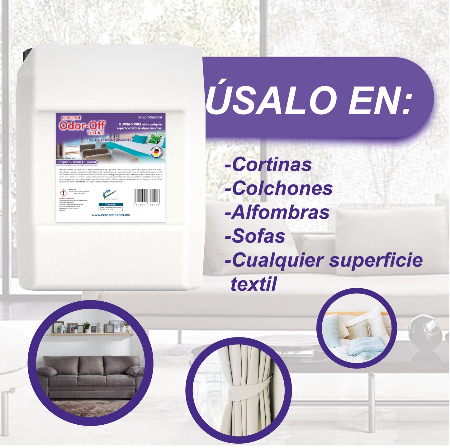 Odor-Off Textiles 5 l. Elimina olores en Superficies Textiles